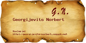 Georgijevits Norbert névjegykártya